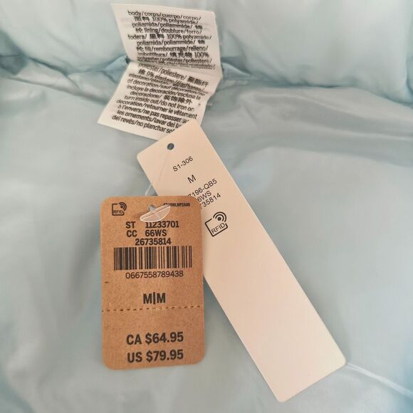 New Victorias Secret PINK Cropped Puffer Vest Light Blue Size M - Picture 6 of 8